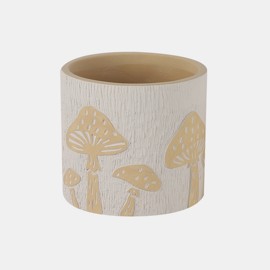 etched mushroom plant pot - hmly.