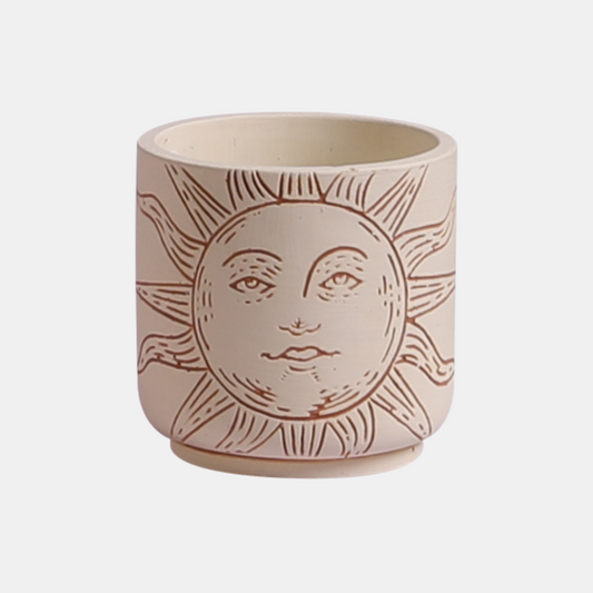 cream sun plant pot - hmly.