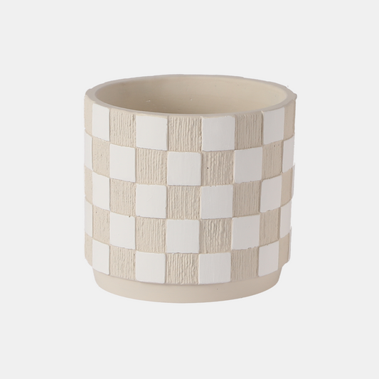 Textured Checkered Plant Pot - hmly.