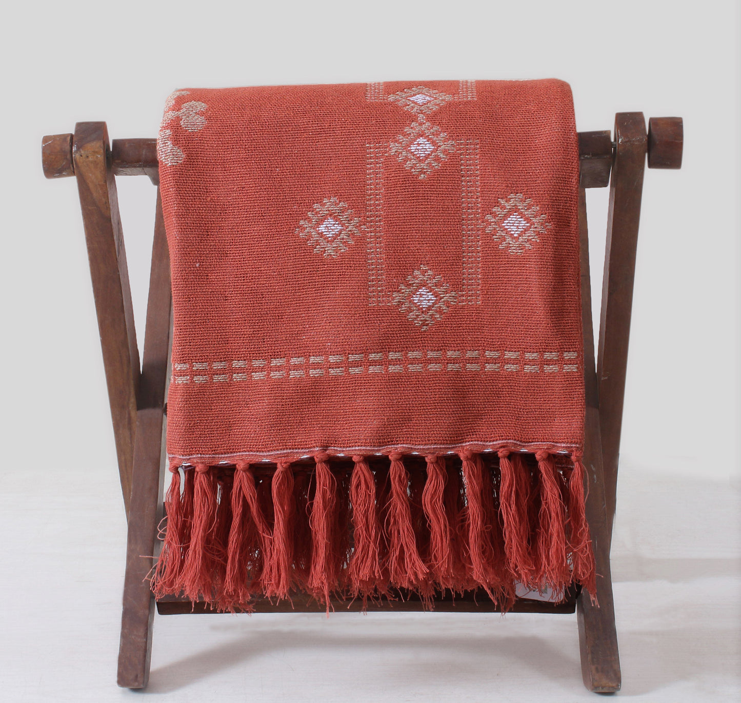 orange diamond woven throw - hmly.