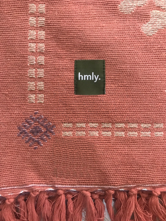 orange diamond woven throw - hmly.