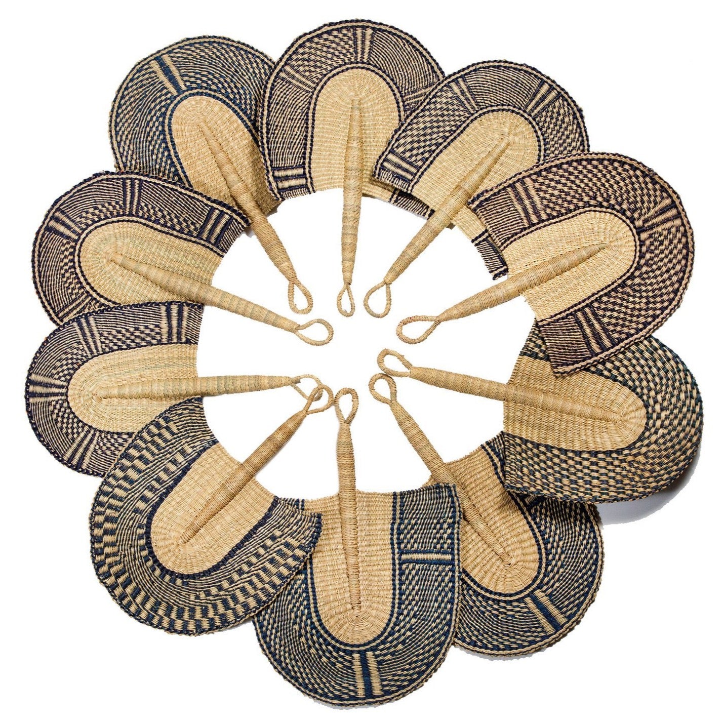 navy & natural wall art fan - hmly.