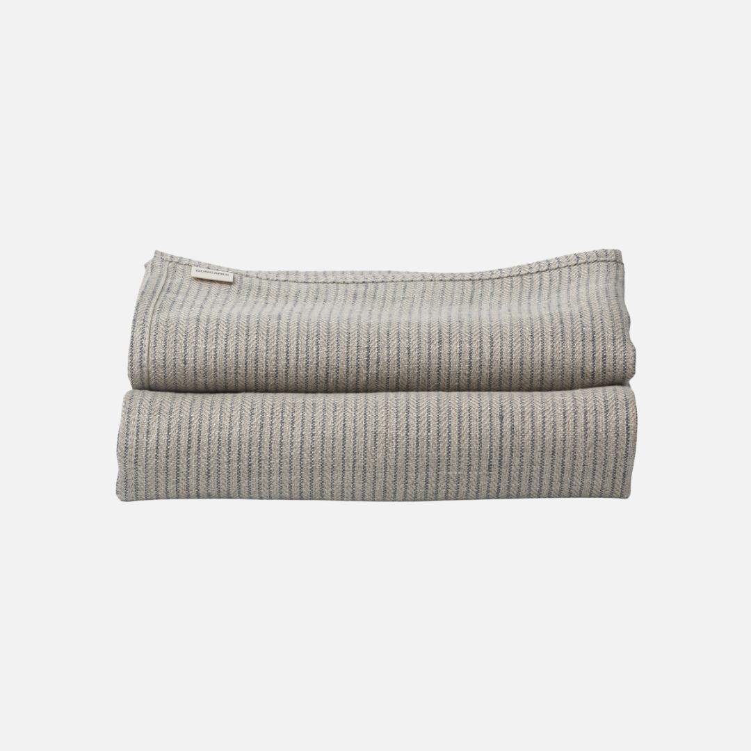 set of 2 striped linen tea towels - hmly.
