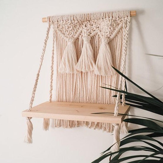 macrame hanging shelf - hmly.