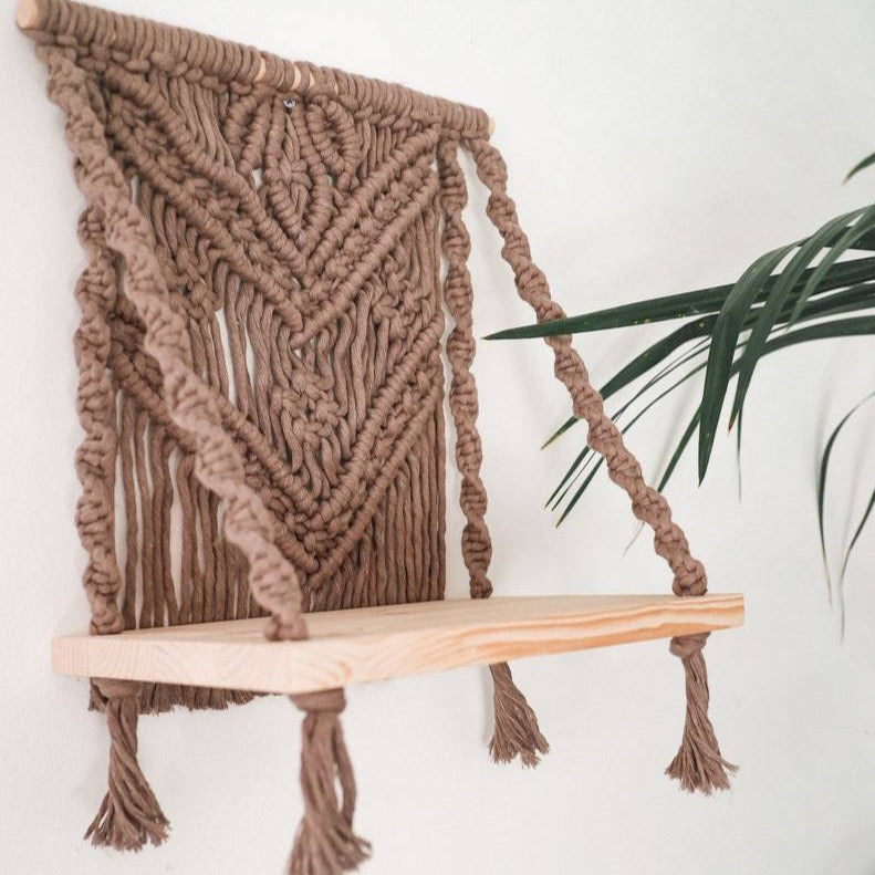 macrame hanging shelf - hmly.