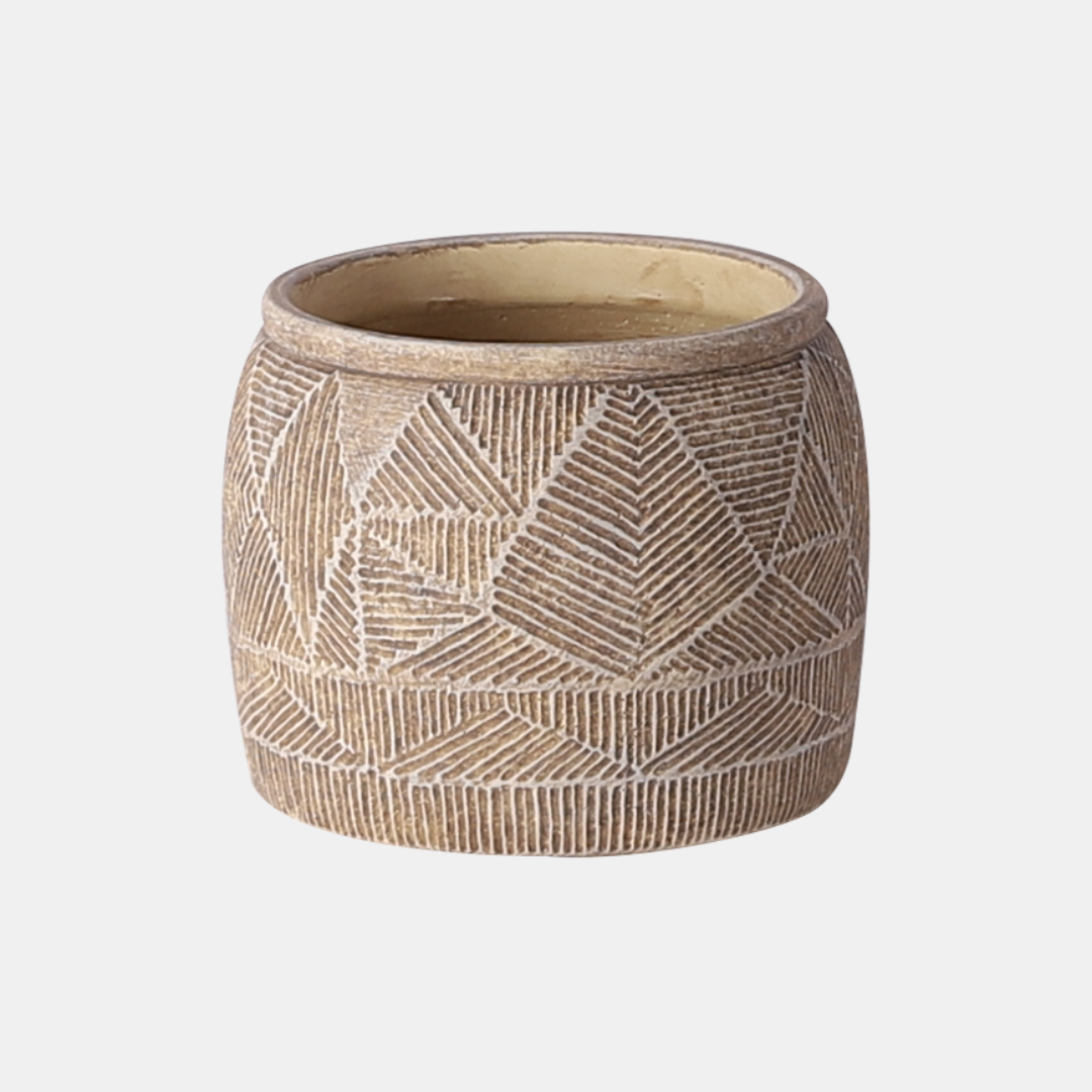 etched patterned plant pot - hmly.