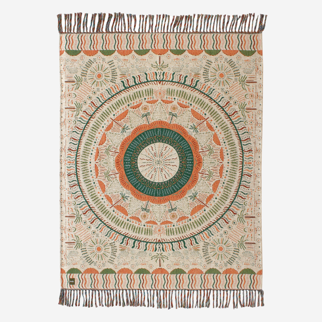 mandala palm tree woven throw - hmly.