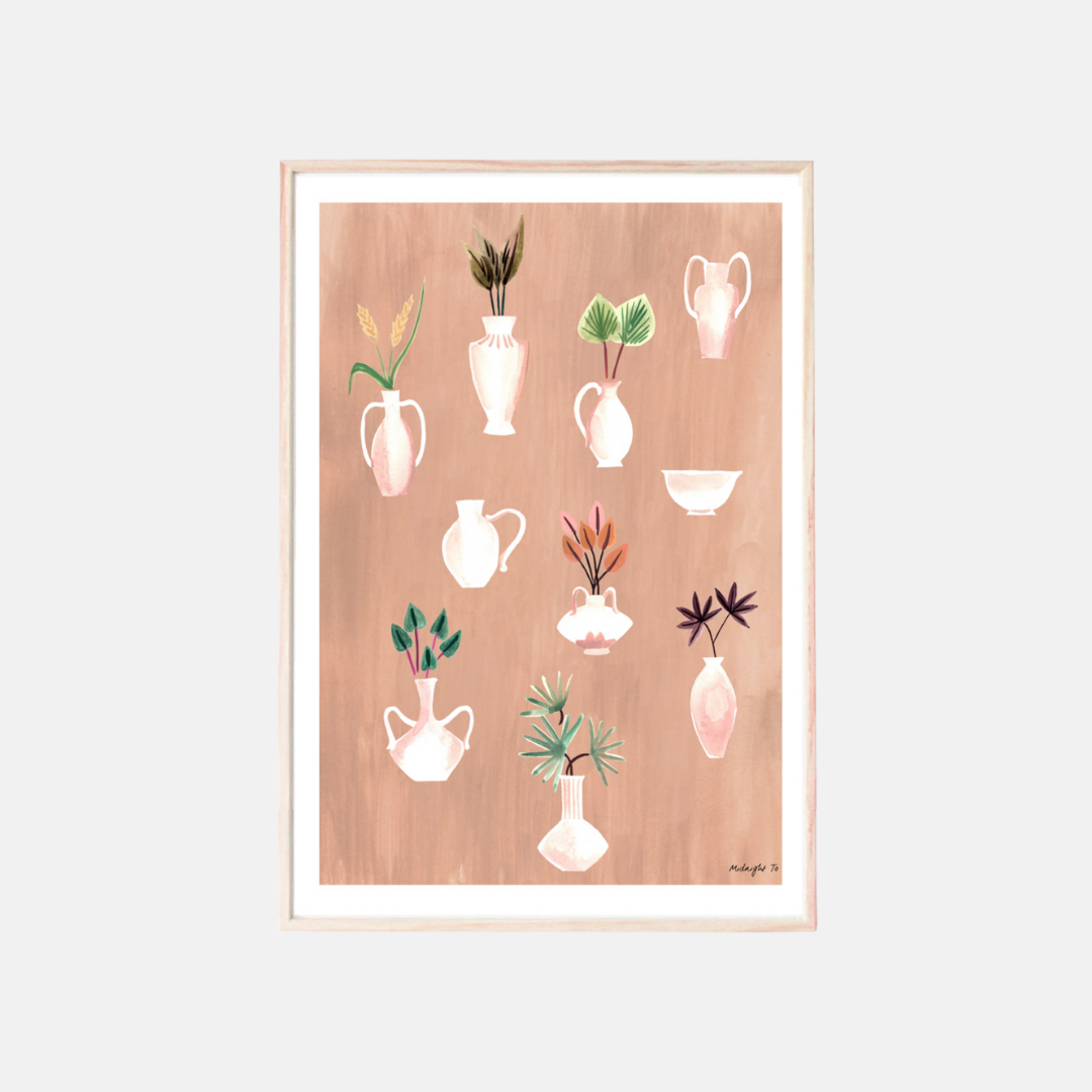 clay pots wall art print - hmly.