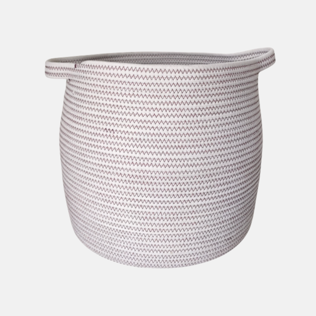 Rust Cotton Rope Belly Basket - hmly.